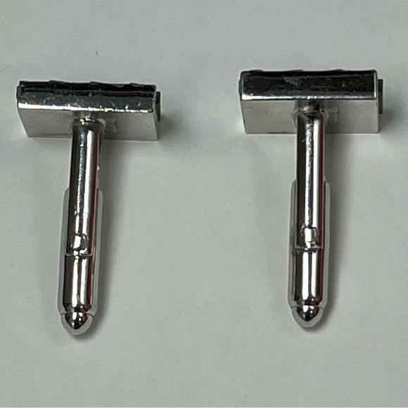 VTG Dante Jade Jadite Cuff Links Men’s cufflinks vintage silver green - Picture 9 of 12